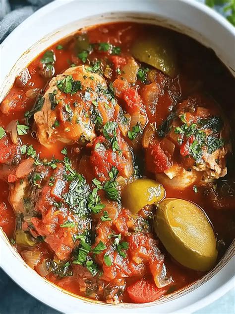 Einfache Slow Cooker Hähnchen Cacciatore Rezept für köstliches Essen