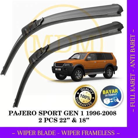 Wiper Frameless Full Karet Anti Baret Mitsubishi Pajero Sport MdM Id