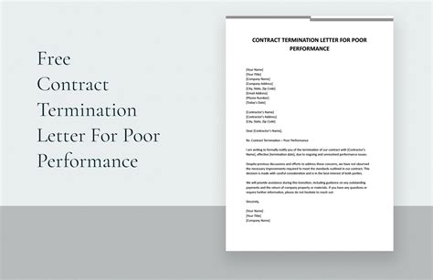 Termination Letters For Poor Performance Infoupdate Org