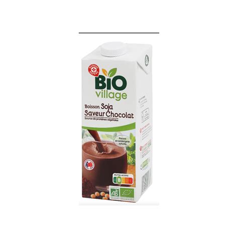 BOISSON AU SOJA SAVEUR CHOCOLAT BIO BIO VILLAGE 1L Drive Z Eclerc