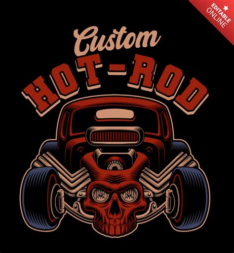 Modelo De Design De Carro Antigo Hot Rod Vintage Modelo De Design Gratuito