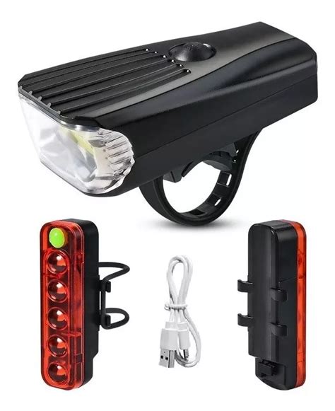 Ripley Pack Luces Led Para Bicicleta Recargable Usb Luz Trasera