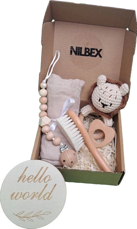 Nilbex Deluxe Kraamcadeau Leeuwje Delig Baby Geschenkset