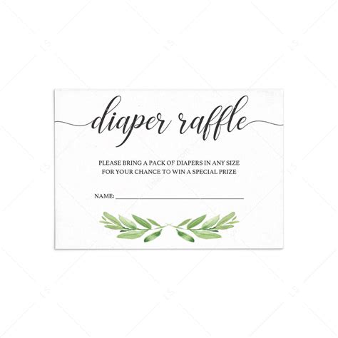 Diaper Raffle Ticket Template For Gender Neutral Baby Shower Littlesizzle