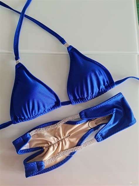 Tiffany Blue Posing Suit With Connectors On Bottoms Miss Bikini Fitness