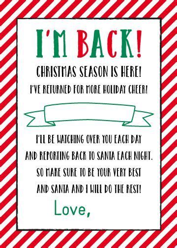 { Free } Printable Im Back Elf On The Shelf Letter 5 X 7 Size