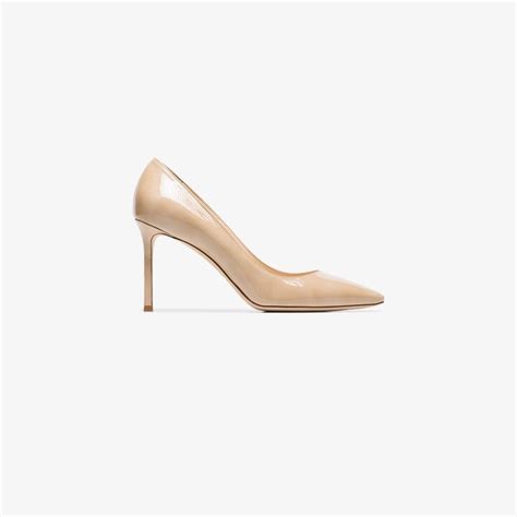 Jimmy Choo Nude Romy 85 Patent Leather Pumps ShopStyle