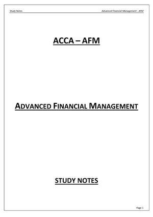 AFM P4 ACCA Advanced Financial Management P4 Studocu