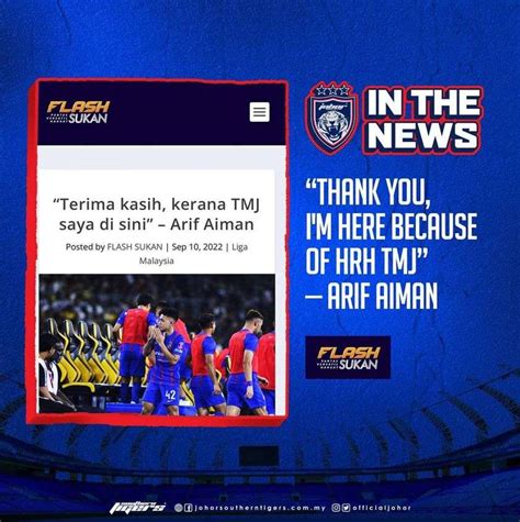 “THANK YOU, I’M HERE BECAUSE OF HRH TMJ” — ARIF AIMAN – Johor Darul Ta ...