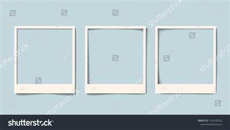 Empty White Realistic Paper Old Photo Frame With Royalty Free Stock