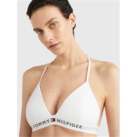 Tommy Hilfiger Fixed Triangle Bikini Top Triangle Bikinis Sportsdirect