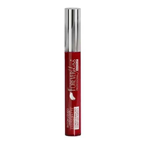 Batom Matte Vermelho Escuro - Batom Matte Líquido Forever Liss - Vermelho Escuro - Shop dos Cabelos