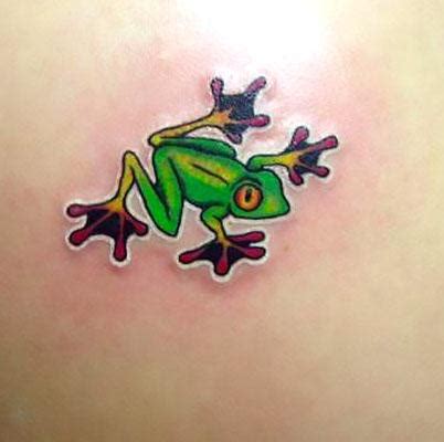 Cute Small Frog Tattoo Idea