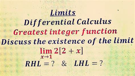 Limits How To Check The Existence Of Limit Of A Function At A Point