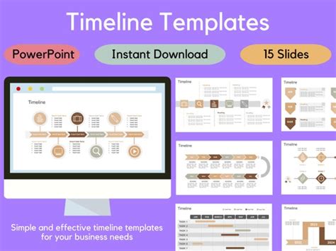 15 Timeline Template Powerpoint Project Management Marketing - Etsy