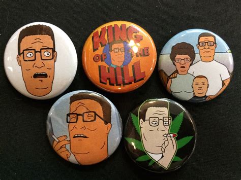 King Of The Hill Button Pin Badge Set Hank Bobby Stoner Etsy