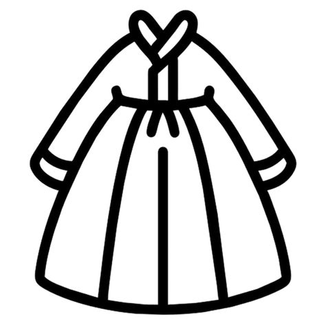 Premium Vector Hanbok Traditional Costume Icon Outline