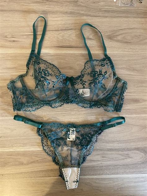 Ensemble De Lingerie Broderies Florales Stg String Vert Kaufen Auf Ricardo
