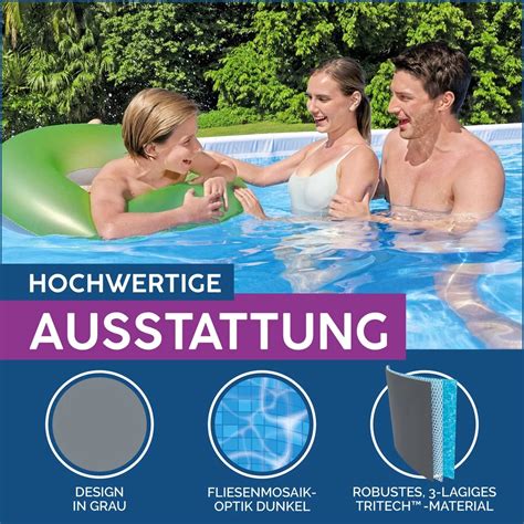 Bestway Power Steel Frame Pool Komplett Set Mit Filterpumpe 732 X 366