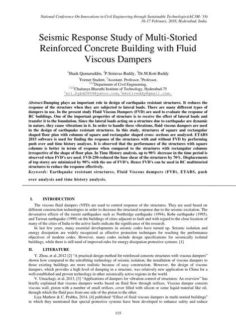 PDF Seismic Response Study Of Multi Storied Reinforced Concrete