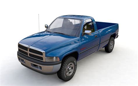 Dodge Ram 1500 V8 Single Cab 1995 3d Model Cgtrader