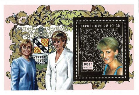 Princess Diana Postal Commemorative Sheet Issued By Chad Diana