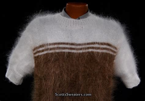 700 025 Mens Angora Mohair Short Sleeved Turtleneck Sweater