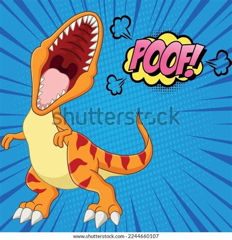 Cartoon Tyrannosaurus Rex Dinosaur Roaring On Stock Vector (Royalty ...