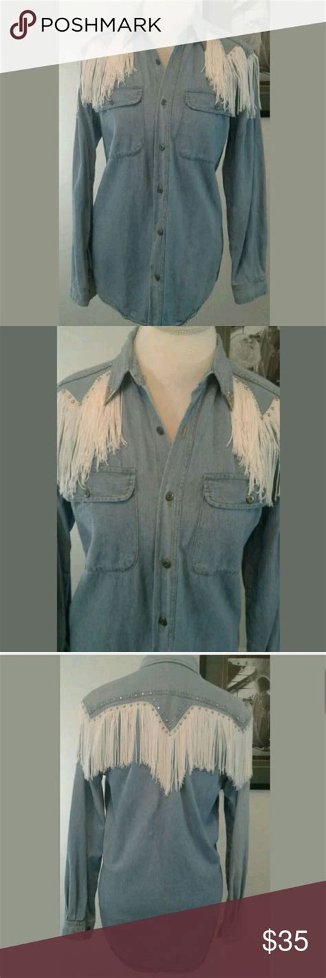 David Fringe Rodeo Western Cowgirl Shirt Sz S David Fringe Rodeo