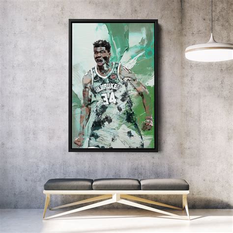 Giannis Antetokounmpo Poster Milwaukee Bucks NBA Abstract Etsy