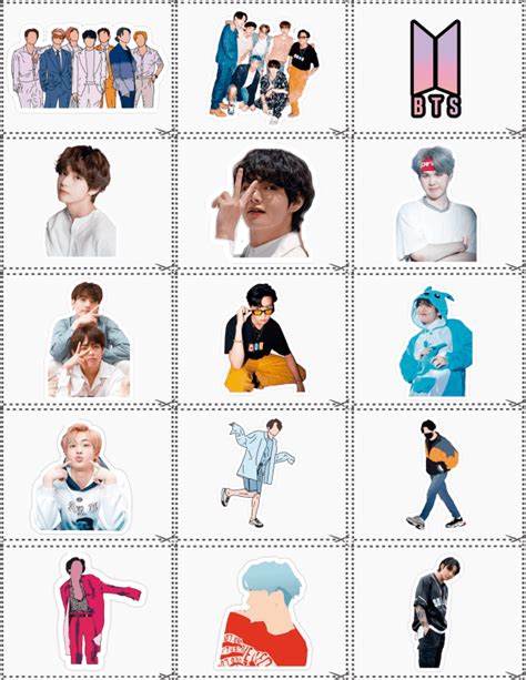 Sticker Calcomanias BTS 2 0 Estampas Decorativas Tamaño Carta Cute Shop