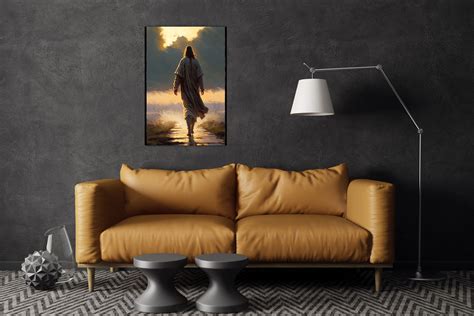 Jesus Walking Towards The Sunset Jesus Christ Religious Wall Art