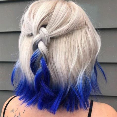 Blue Dyed Hair Tips / 50 Fun Blue Hair Ideas To Become More Adventurous ...