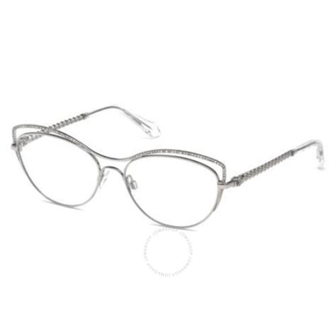 Roberto Cavalli Ladies Silver Tone Cat Eye Eyeglass Frames Rc504101655 664689865864 Eyeglasses