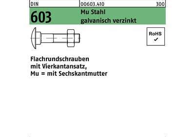 Flachrundschraube DIN 603 M Vierkantansatz 6 Kantmutter M 12 X 190 Mu