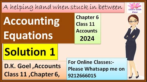 Accounting Equations Q1 Accounting Equation Class 11 Accounts