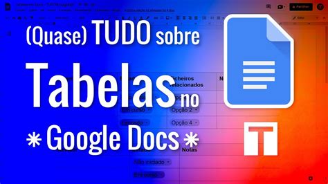 Como Inserir E Formatar Tabelas Nos Documentos Google Criar Editar