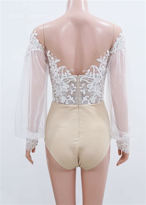 Lace Bridal Bodysuit Long Sleeve Bridal Bodysuit Wedding | Etsy