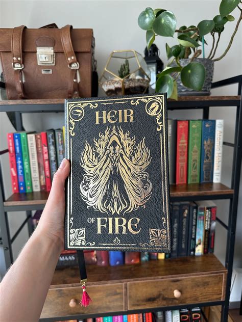 Heir Of Fire Bookbinding Cover Design Png File Throne Of Glass Book 4 Vinyl Book Cover Design