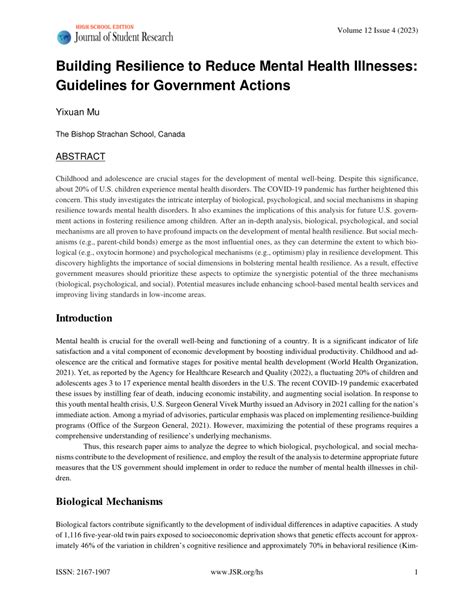 PDF Building Resilience To Reduce Mental Health Illnesses Guidelines