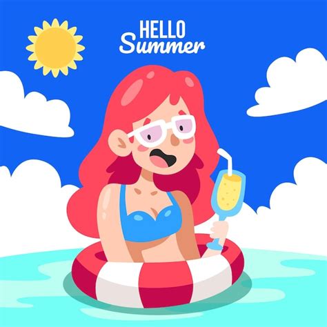 Ilustración de dibujos animados de verano Vector Gratis