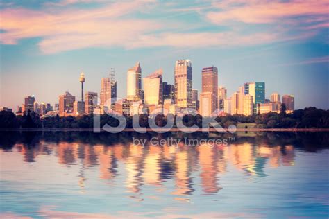 Sydney Skyline Sunrise Square Australia Stock Photo | Royalty-Free ...