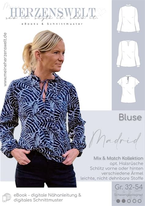 Schnittmuster Bluse Damen Meine Madrid Von Meine Herzenswelt