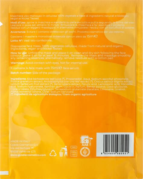 Gyada Cosmetics Radiance Booster Sheet Mask Ml Ecco Verde Online Shop