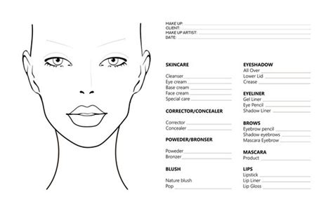 Free Printable Face Charts For Makeup Artists Saubhaya Makeup