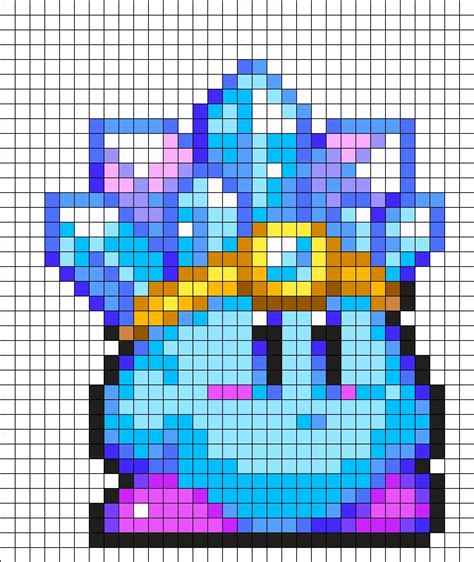 Ice_Kirby by HoshiNoKaabi on Kandi Patterns | Perler bead art, Pixel art pattern, Pixel art