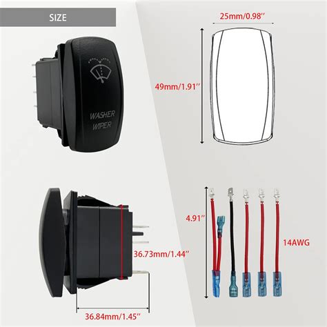 Interruptor Basculante Para Limpiaparabrisas Luz Led Blanca De Pines