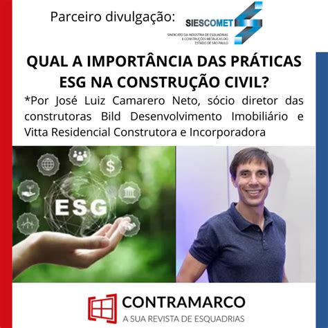 Siescomet Qual A Import Ncia Das Pr Ticas Esg Na Constru O Civil