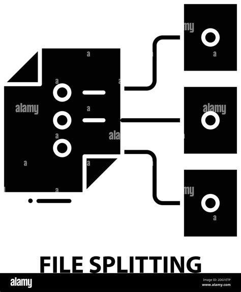 File Splitting Icon Black Vector Sign With Editable Strokes Concept Illustration Stock Vector