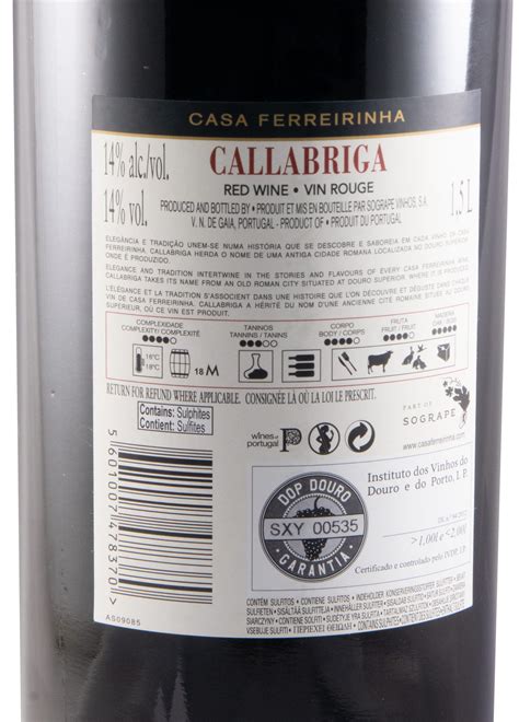 2019 Casa Ferreirinha Callabriga Tinto 1 5L